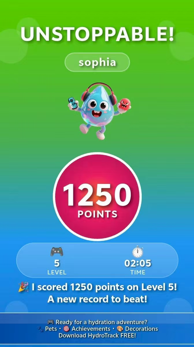 HydroTrack Game Achievement - Unlock achievements and play fun games